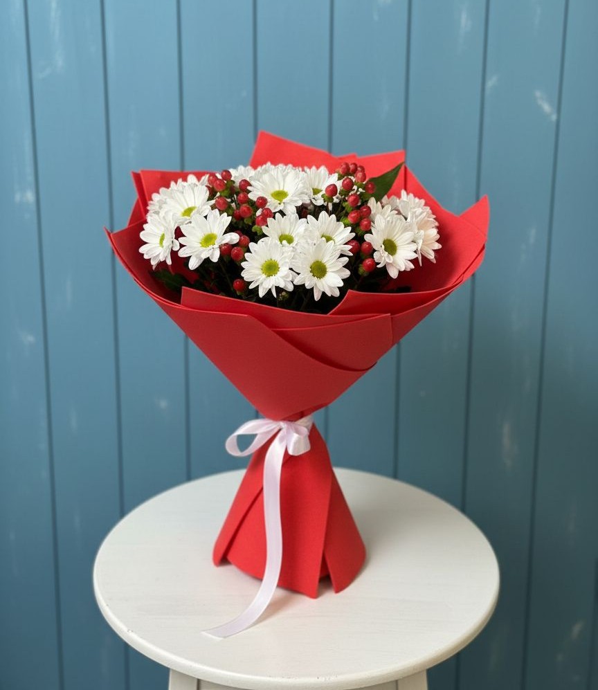 Букет цветов из: Хризантемы в Юность