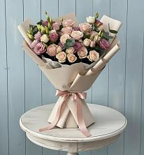 Букет цветов из:  Розы и Лизиантусы #REPLACE_PRED# Юность