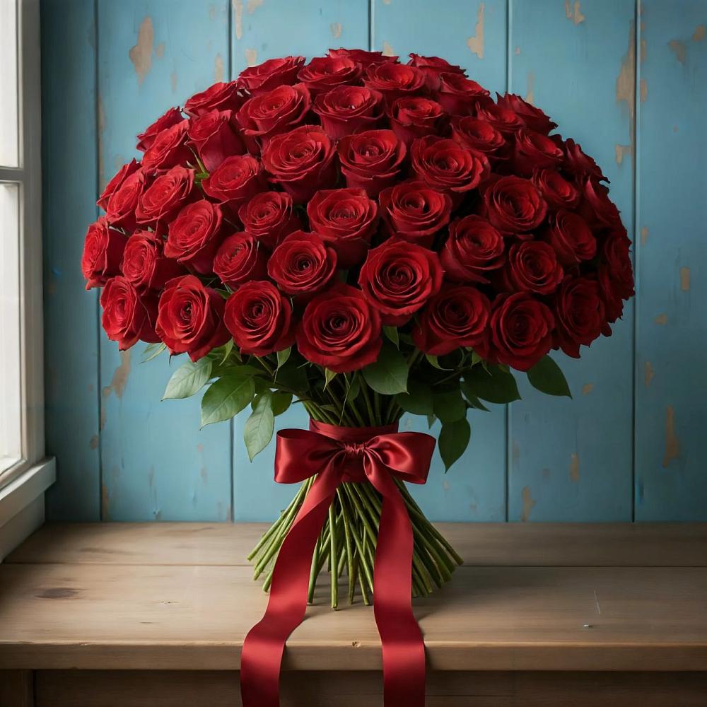 Букет Красные розы Блэк Меджик в Юность