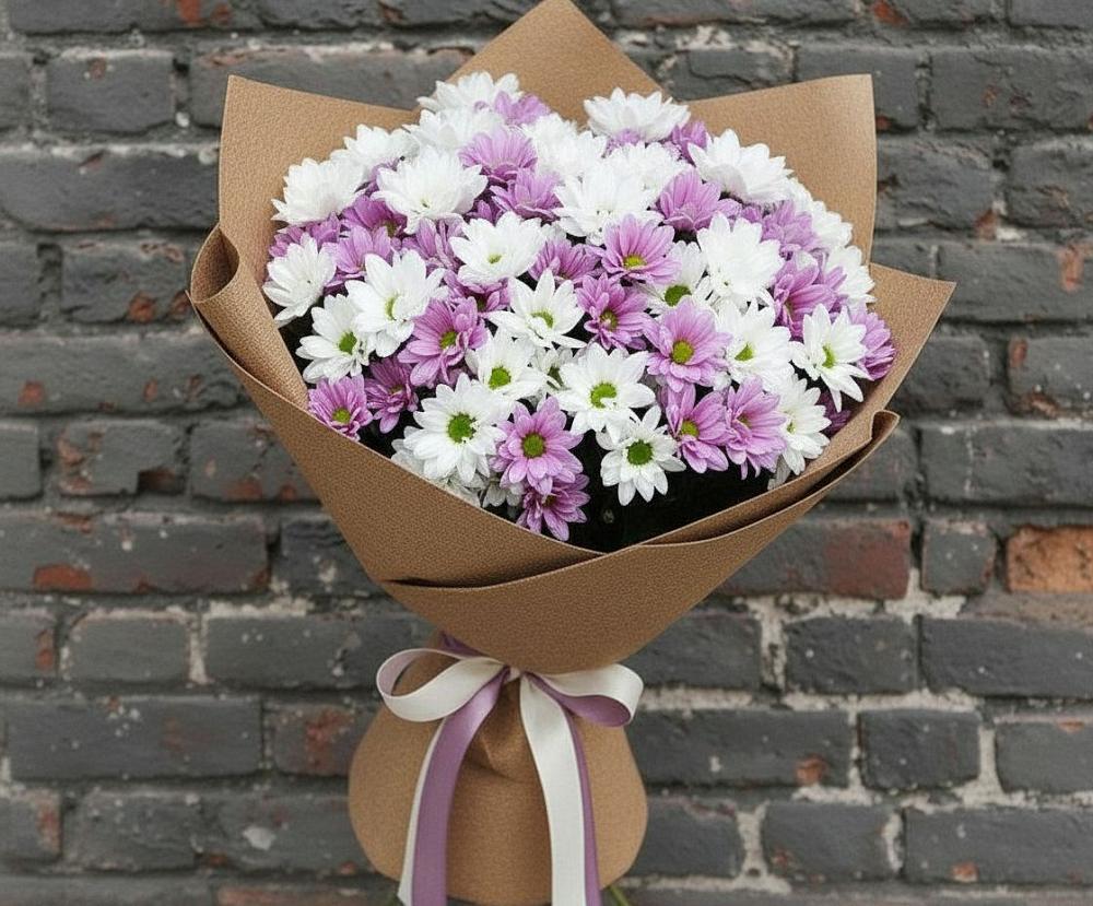 Букет цветов из: Хризантемы в Юность