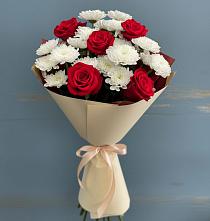 Букет цветов из:  Розы и Хризантемы в Юность