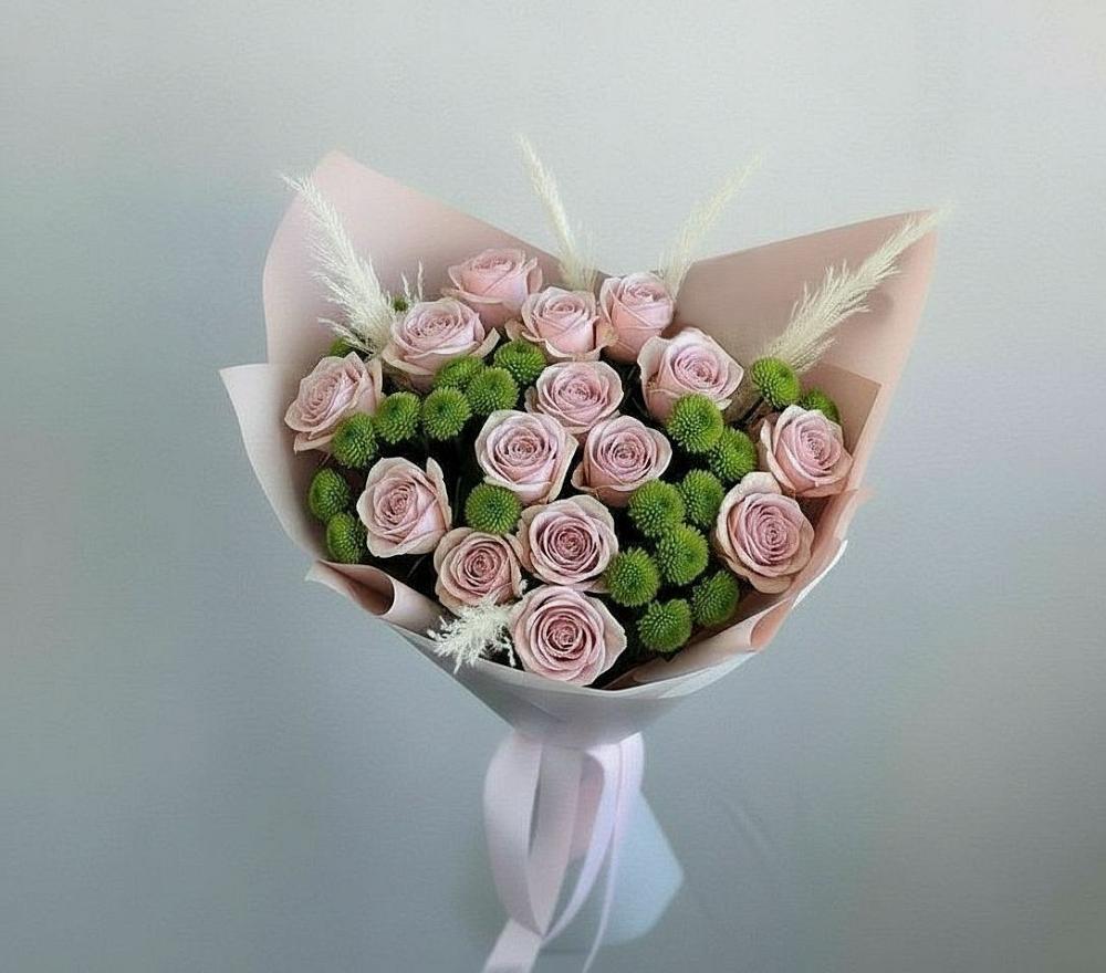 Букет цветов из: Розы и Хризантемы в Юность