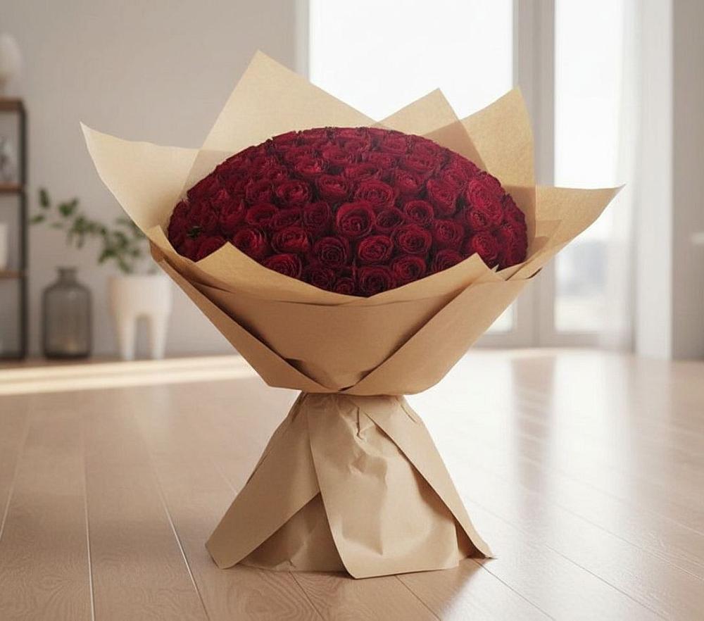Букет 101 Красная роза в Юность