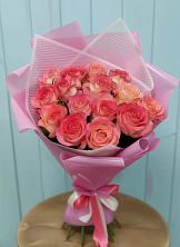 Букет 15 Розовых роз Равель в Юность